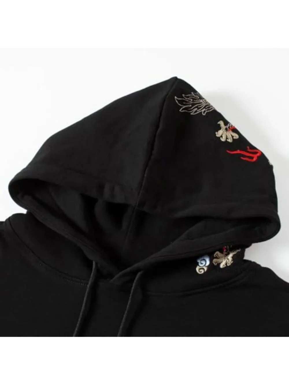 Heavyweight Embroidered Dragon Graphic Hoodie Streetwear Pullover
